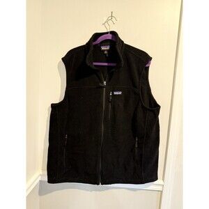 Patagonia Synchilla‎ Fleece Pockets Full Zip Outdoor Vest Men's Size XXL Black